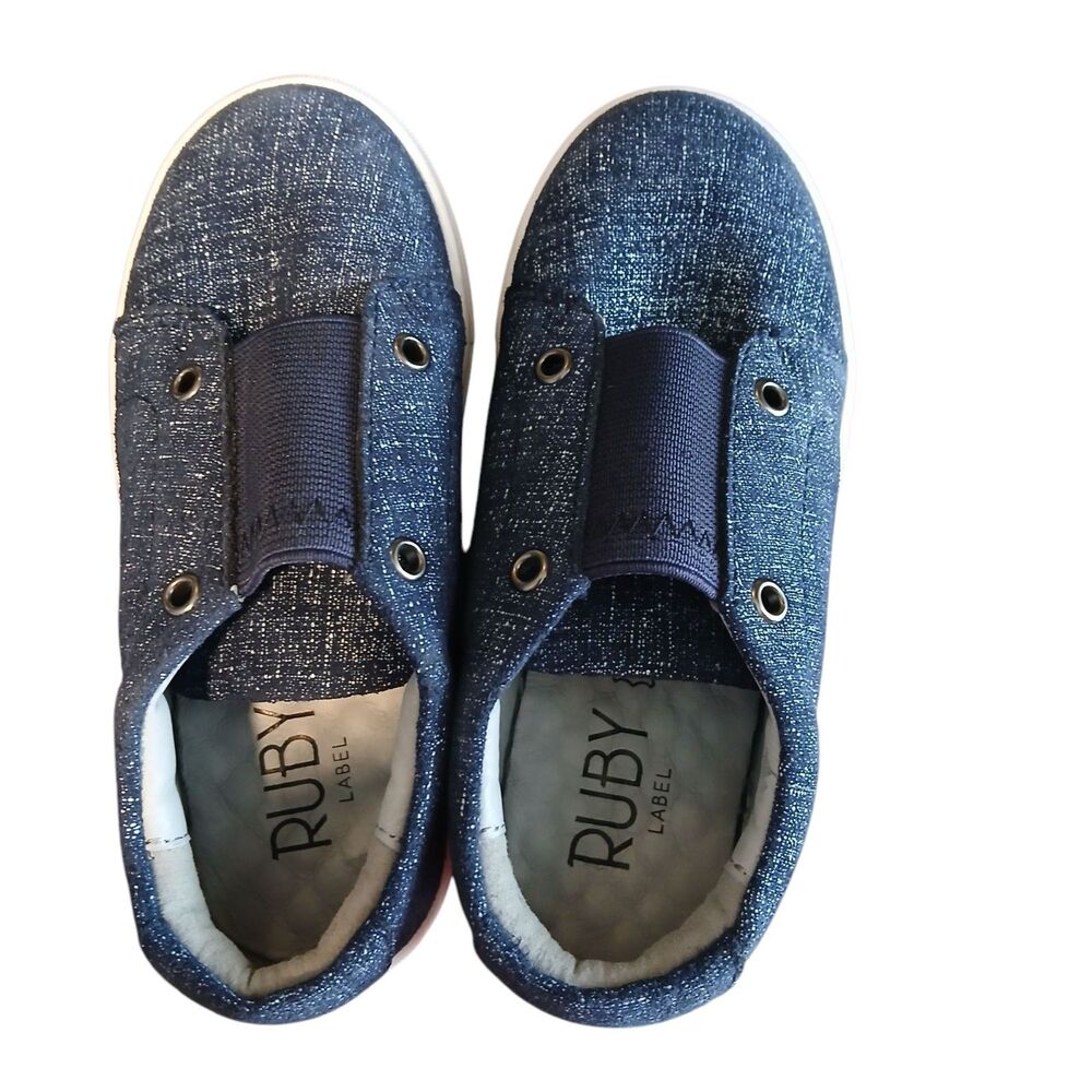 Ruby Label Denim Sparkly Kids Sneakers Shoes Size Slip on US Size 8/26 EU 7in - Picture 8 of 9